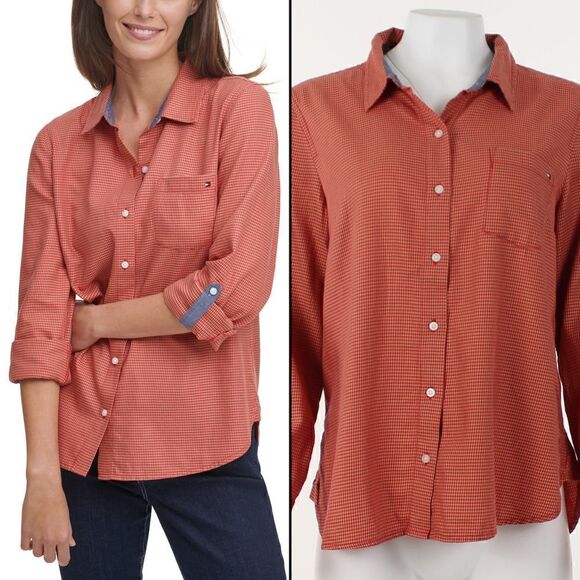 Tommy Hilfiger Button-Down Roll-Tab Sleeve Shirt - Picture 1 of 5